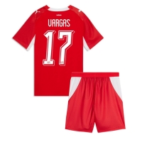 Camiseta Suiza Ruben Vargas #17 Primera Equipación Replica Mundial 2026 para niños mangas cortas (+ Pantalones cortos)